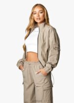 Gym King Utility Woven Jacket Mocha Women Clothing J2PFB634