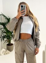 Gym King Utility Woven Jacket Mocha Women Clothing J2PFB634 - Image 3