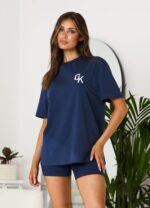 Gym King Varsity Boyfriend Tee Oxford Blue Women Clothing J2PFB387