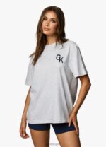 Gym King Varsity Boyfriend Tee Snow Marl Women Clothing J2PFB380 - Image 5