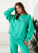 Gym King Varsity Crew Tracksuit Jade Green Women Clothing J2PFB573 - Image 2