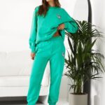 Gym King Varsity Crew Tracksuit Jade Green Women Clothing J2PFB573