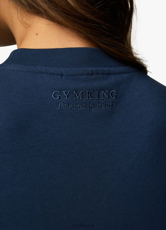 Gym King Varsity Crop Tee Oxford Blue Women Clothing J2PFB385 - Image 5
