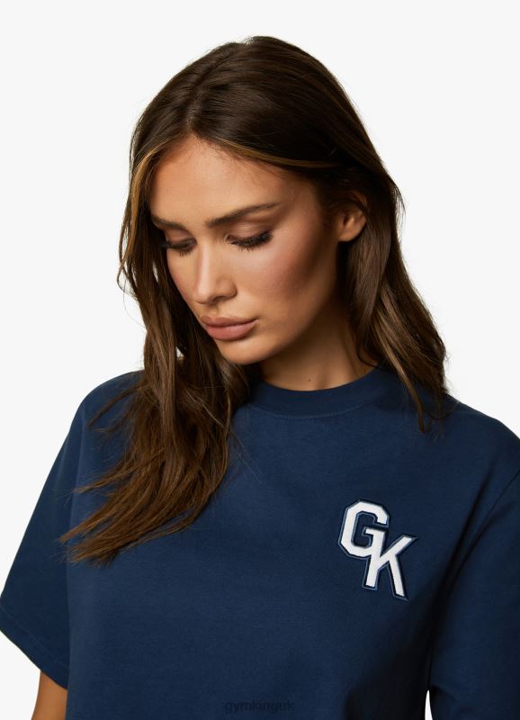 Gym King Varsity Crop Tee Oxford Blue Women Clothing J2PFB385 - Image 7