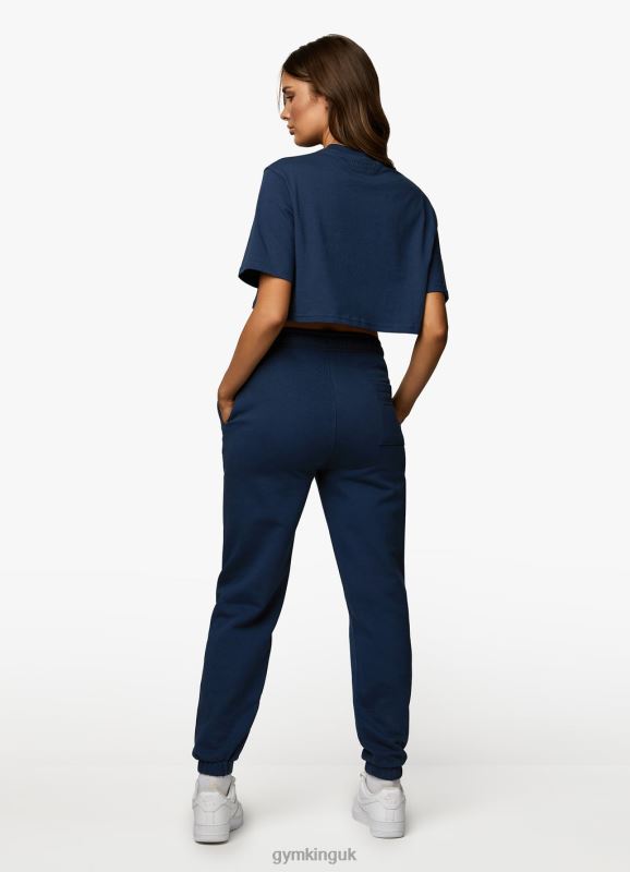Gym King Varsity Crop Tee Oxford Blue Women Clothing J2PFB385 - Image 8