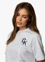 Gym King Varsity Crop Tee Snow Marl Women Clothing J2PFB377 - Image 4