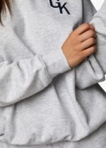 Gym King Varsity Oversized Crew Snow Marl Women Clothing J2PFB378 - Image 10