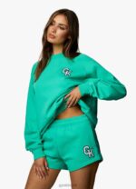 Gym King Varsity Short Jade Green Women Clothing J2PFB384 - Image 5