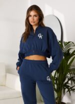 Gym King Varsity Tracksuit Top Oxford Blue Women Clothing J2PFB381 - Image 2