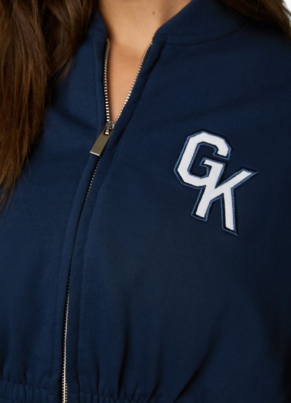 Gym King Varsity Tracksuit Top Oxford Blue Women Clothing J2PFB381 - Image 5