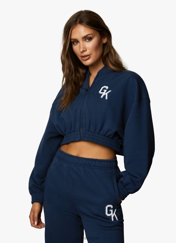 Gym King Varsity Tracksuit Top Oxford Blue Women Clothing J2PFB381 - Image 7