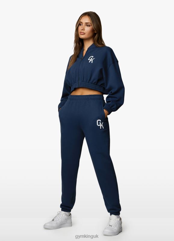 Gym King Varsity Tracksuit Top Oxford Blue Women Clothing J2PFB381 - Image 9