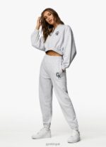 Gym King Varsity Tracksuit Top Snow Marl Women Clothing J2PFB379 - Image 3