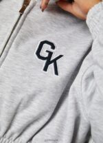Gym King Varsity Tracksuit Top Snow Marl Women Clothing J2PFB379 - Image 4