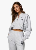 Gym King Varsity Tracksuit Top Snow Marl Women Clothing J2PFB379 - Image 9