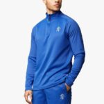 Gym King Velocity 1/4 Zip Funnel Electric Blue/Black Men Clothing J2PFB190
