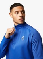 Gym King Velocity 1/4 Zip Funnel Electric Blue/Black Men Clothing J2PFB190 - Image 3