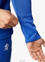 Gym King Velocity 1/4 Zip Funnel Electric Blue/Black Men Clothing J2PFB190 - Image 4