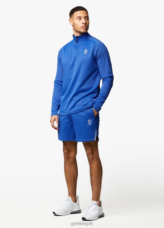 Gym King Velocity 1/4 Zip Funnel Electric Blue/Black Men Clothing J2PFB190 - Image 5