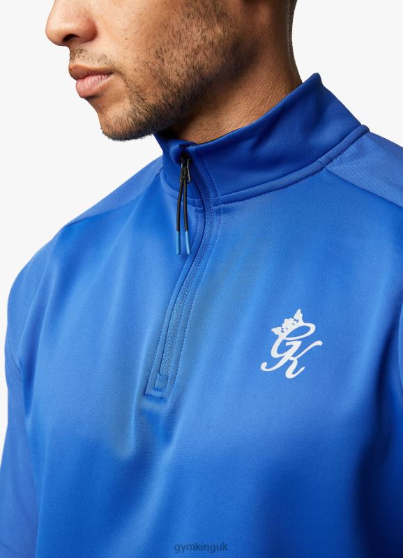 Gym King Velocity 1/4 Zip Funnel Electric Blue/Black Men Clothing J2PFB190 - Image 6