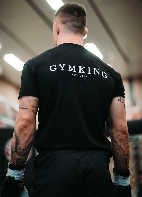 Gym King X Aspinall Limited Edition Established Tee Black Men Clothing J2PFB42 - Image 2