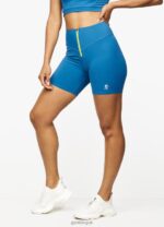 Gym KingStamina Zip Front Cycle Short Blue Sapphire/Lime Women Clothing J2PFB511