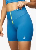 Gym KingStamina Zip Front Cycle Short Blue Sapphire/Lime Women Clothing J2PFB511 - Image 4